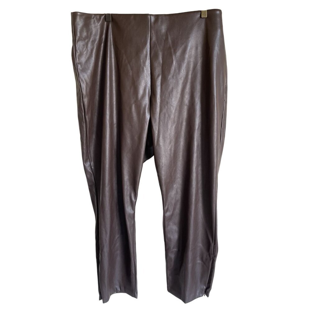 New! Old Navy Faux Leather Chocolate Brown Pants MSRP $49.95 Size 22 Extra High- - Picture 3 of 8